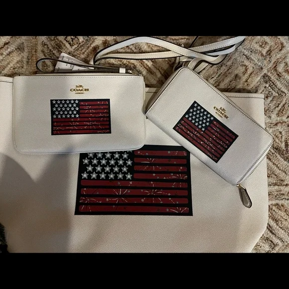 Coach Bags Nwt Coach Stars And Stripes 5 Piece Tote Setfirm No